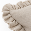 Grace beige 65 × 65 cm extra large bed cushion cover – fabric and gathered ruffle close-up 4
