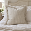 Hallie natural beige 65 × 65 cm extra large bed cushion cover – styled on a bed, view 3