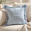 Hallie Ocean Blue Luxury Square Cotton Blend Cushion Cover – styled view 3