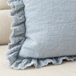 Hallie Ocean Blue Luxury Square Cotton Blend Cushion Cover – fabric detail 3