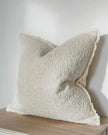Cream neutral square Sofia Boucle cushion cover from Ellenvale Trade, soft furnishings with a textured boucle fabric design.