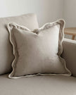 Chloe beige and cream scalloped edge cushion cover by Ellenvale Trade, soft furnishings with elegant scalloped design.