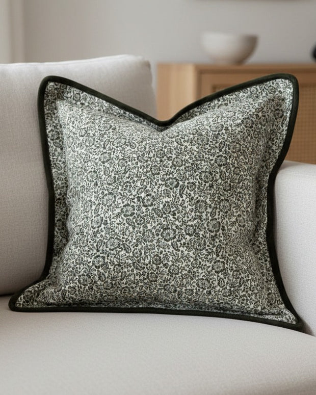 Olive green square cushion cover from Ellenvale Trade, soft furnishings with a stylish, modern design.