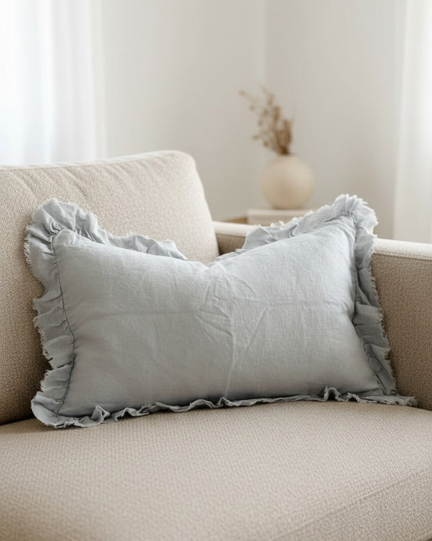 Ocean blue rectangle cotton cushion cover by Ellenvale Trade, soft furnishings with a stylish, soft fabric design.