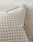 Hallie beige and white square gingham cotton cushion cover from Ellenvale Trade, soft furnishings for cozy home decor.