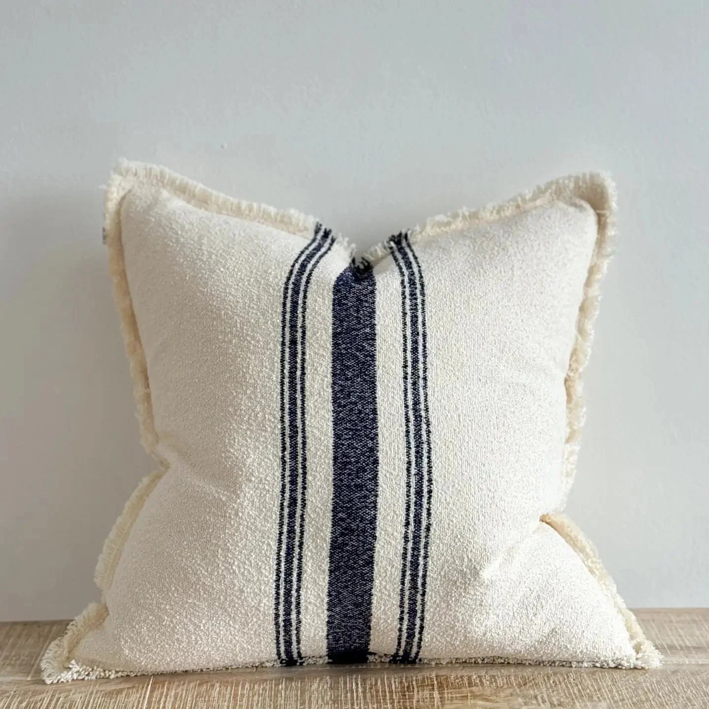 Ellie Navy Blue And Cream Stripe Cotton Cushion Cover - Soft FurnishingsSoft Furnishings - Lulu Loves Home