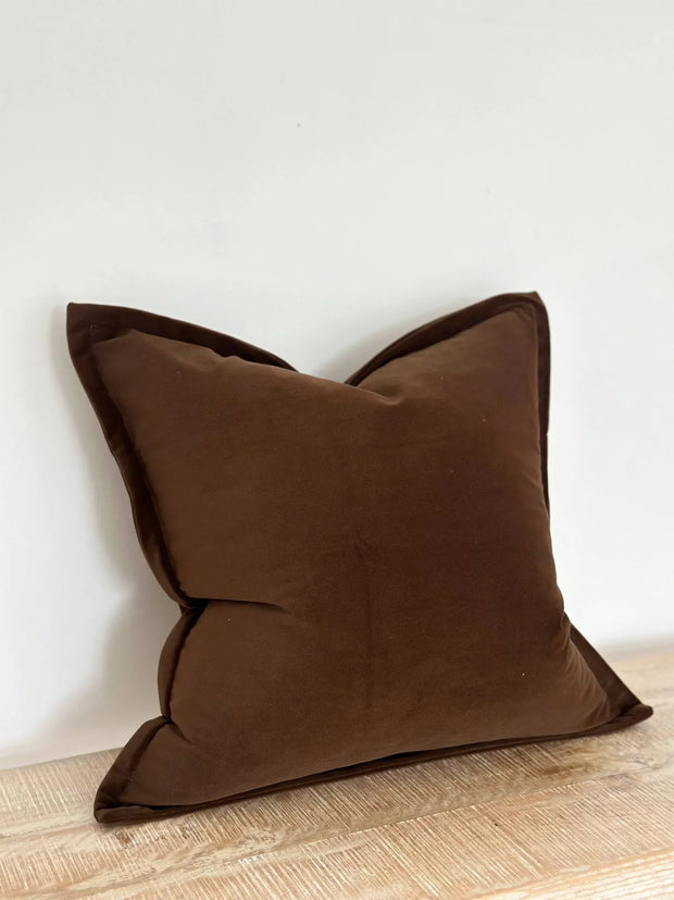 Emma Velvet Cushion Cover 45 x 45 - Dark Brown - Soft FurnishingsSoft Furnishings - Lulu Loves Home