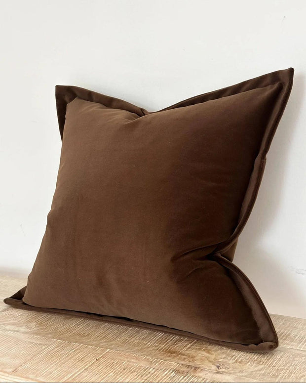 Emma Velvet Cushion Cover 45 x 45 - Dark Brown - Soft FurnishingsSoft Furnishings - Lulu Loves Home
