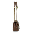 Quilted Chain Shoulder Bag with Flap Closure