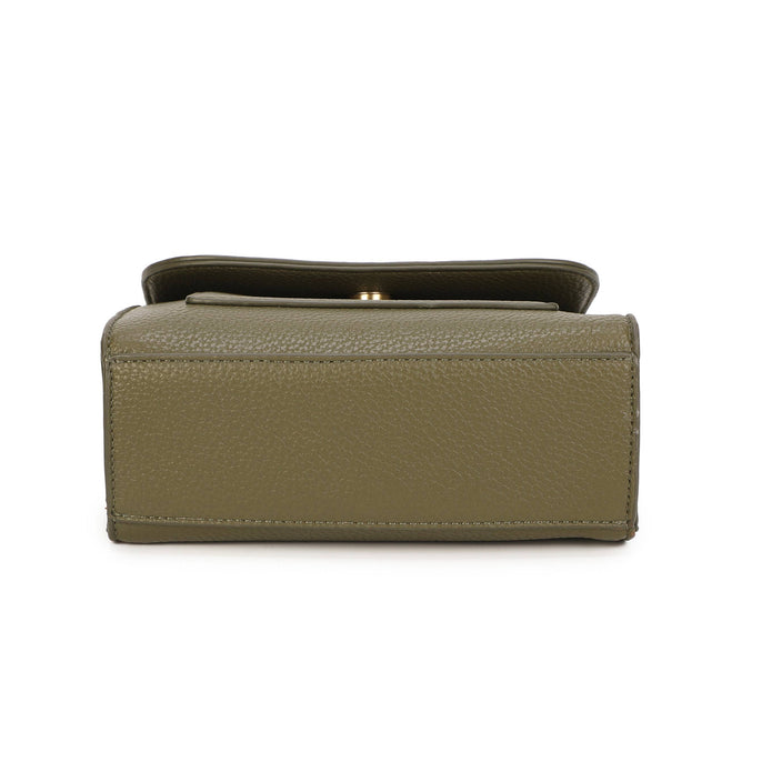 Chocolate brown Jamie Bags crossbody bag with wide strap and front pocket, featuring a sleek accessory design.