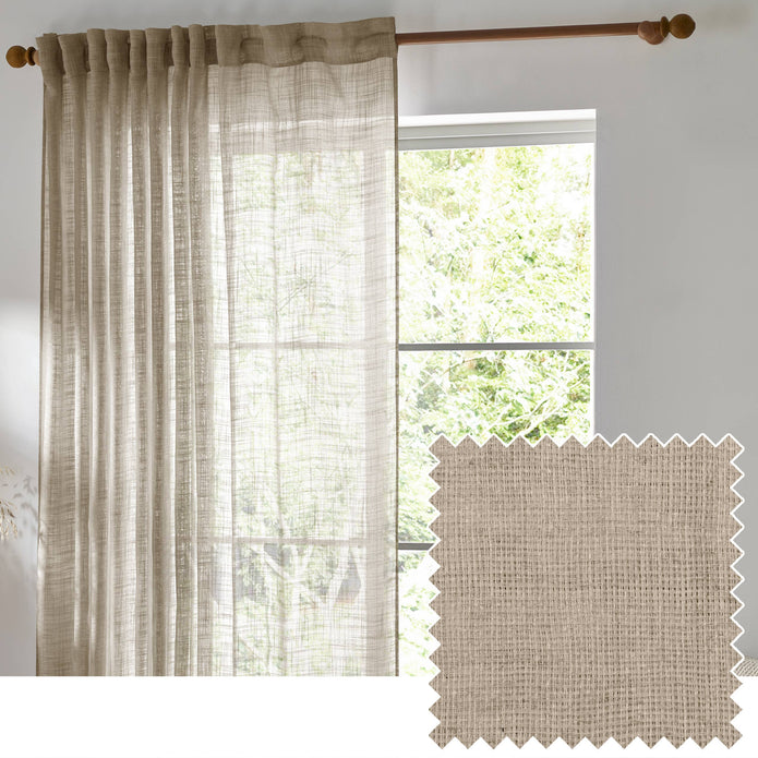 Yard Natural Woven Sheer Voile Curtain Panel