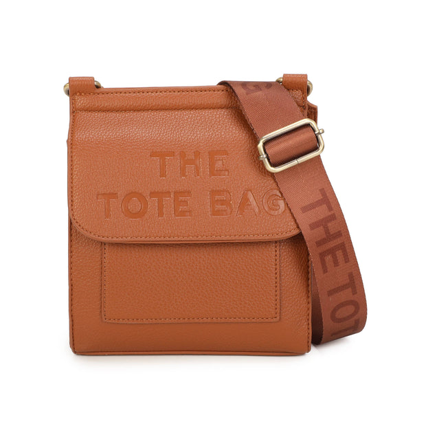 Chocolate brown Jamie Bags crossbody bag with wide strap and front pocket, accessory featuring stylish design and functional storage.