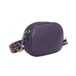 Rounded Crossbody Bag with Pattern Strap
