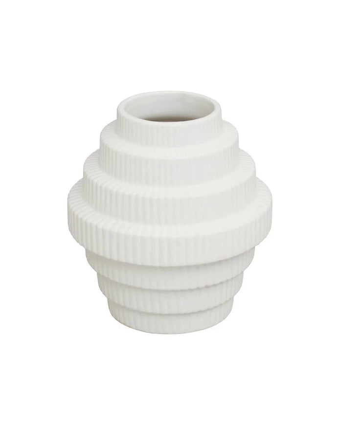 Fabia White Small Vase - Home DecorHome Decor - Lulu Loves Home