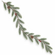 Full white studio view of the 106cm faux green fir, red berry and pinecone Christmas garland