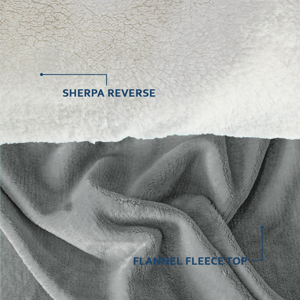 Ultra Soft Sherpa Blanket - Grey - Lulu Loves Home - Blanket And Throw