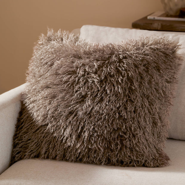 Brown Faux Fur Cushion Cover