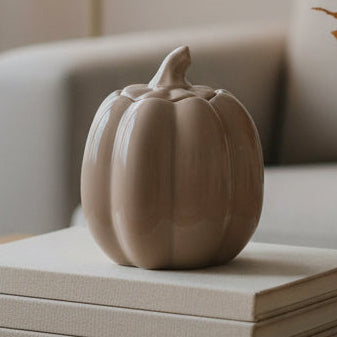 Tall Taupe Pumpkin Oil Burner