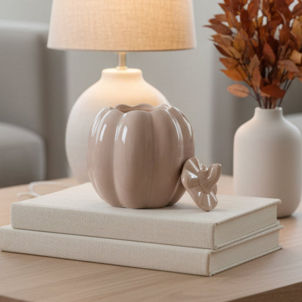 Tall Taupe Pumpkin Oil Burner