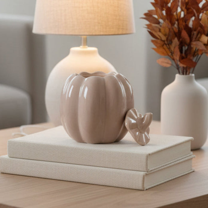 Tall Taupe Pumpkin Oil Burner