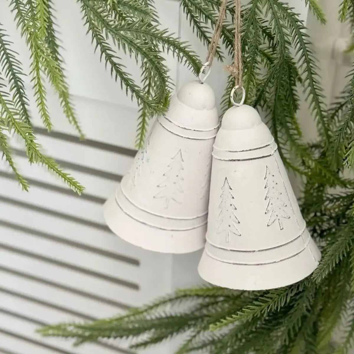 White Traditional Bell With Trees, alternate product detail
