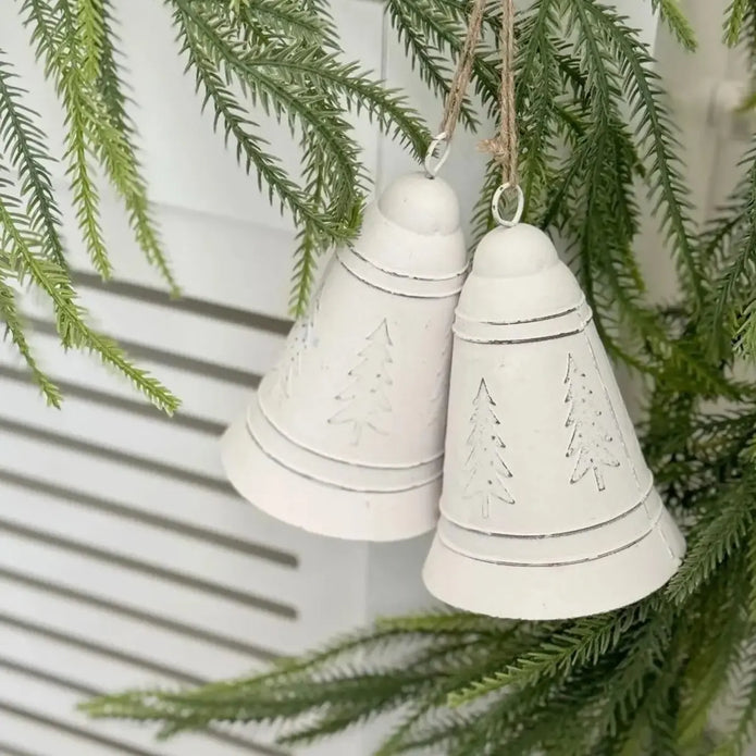 White Traditional Bell With Trees, alternate product detail