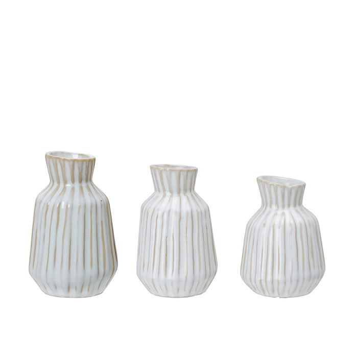 Fleur Mini Ceramic White Vase - VasesVases - Lulu Loves Home