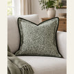 Fleur Olive Green Square Cushion Cover — styled view 1