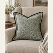 Fleur Olive Green Square Cushion Cover — styled view 2
