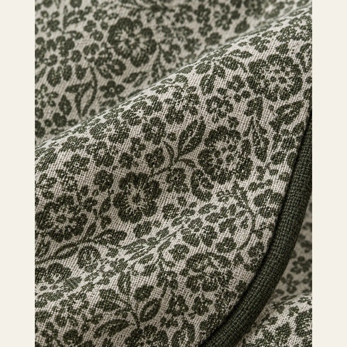 Fleur Olive Green Square Cushion Cover — fabric detail 2