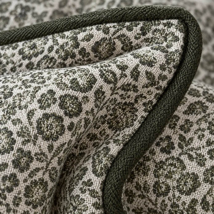 Fleur Olive Green Square Cushion Cover — fabric detail 4