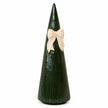 Satchville large forest green striped ceramic Christmas tree with decorative bow, 32cm