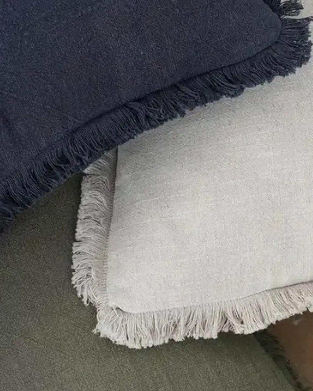 Frayed Edge Navy Blue Cushion Cover 45x45cm - Soft FurnishingsSoft Furnishings - Lulu Loves Home