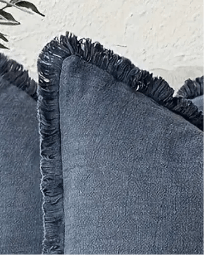 Frayed Edge Navy Blue Cushion Cover 45x45cm - Soft FurnishingsSoft Furnishings - Lulu Loves Home