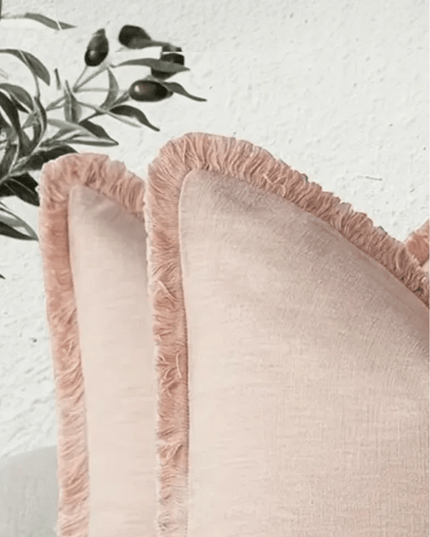 Frayed Edge Pink Cushion Cover 45x45cm - Soft FurnishingsSoft Furnishings - Lulu Loves Home