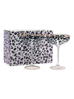 Frida Leopard Print Coupe Cocktail Glasses - Home DecorHome Decor - Lulu Loves Home