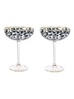 Frida Leopard Print Coupe Cocktail Glasses - Home DecorHome Decor - Lulu Loves Home