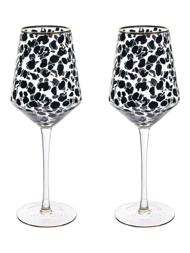 Frida Leopard Print Wine Glasses - Home DecorHome Decor - Lulu Loves Home