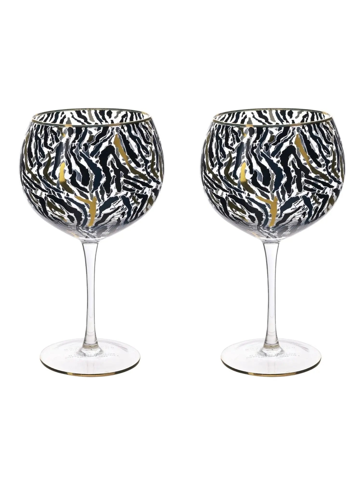Frida Zebra Print Gin Glasses - Home DecorHome Decor - Lulu Loves Home