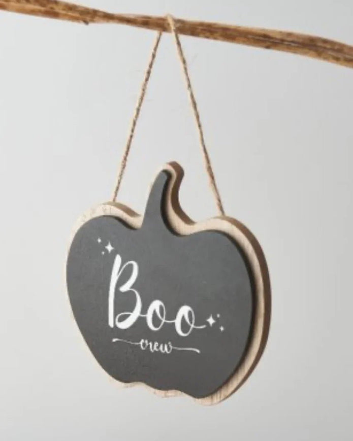 Boo Crew Wooden Hanging Pumpkin Sign - Seasonal Decor - AutumnSeasonal Decor - Autumn - Lulu Loves Home