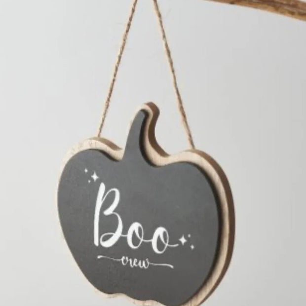 Boo Crew Wooden Hanging Pumpkin Sign - Seasonal Decor - AutumnSeasonal Decor - Autumn - Lulu Loves Home