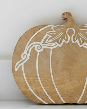 Round Wooden Pumpkin Tray Board