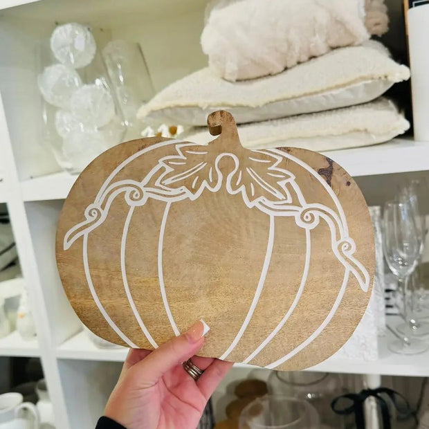 Round Wooden Pumpkin Tray Board - Seasonal Decor - AutumnSeasonal Decor - Autumn - Lulu Loves Home