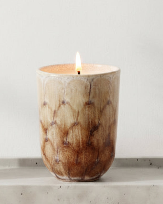 Brown tortoise shell wax candle from Gainsborough Giftware featuring a stylish, warm-toned design suitable for home decor.