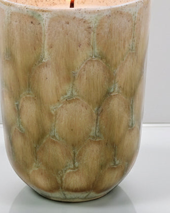 Olive Green Tortoise Shell Candle