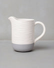 White and grey ceramic jug from Gainsborough Giftware, ideal for home décor with a sleek, modern design.