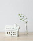 White ceramic LED light-up house from Gainsborough Giftware, decorative home décor piece with illuminated windows.