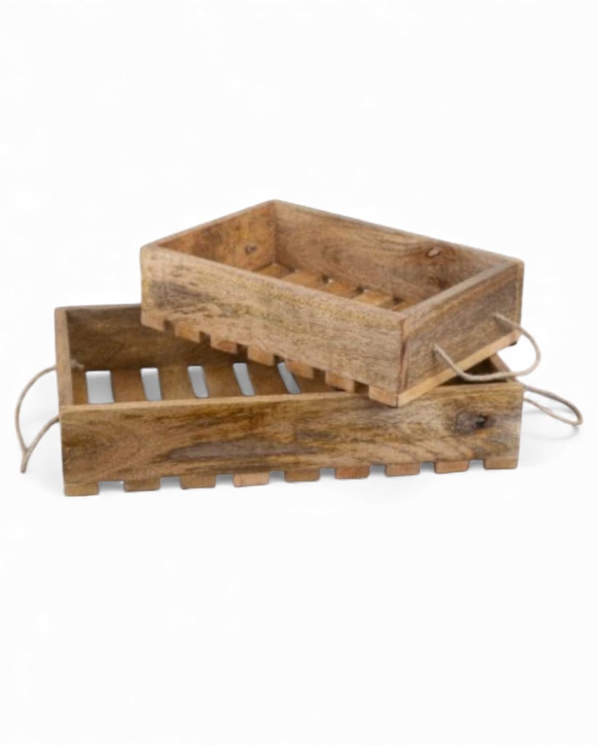 Small wooden slatted crate from Gainsborough Giftware, ideal for home decor and rustic storage.