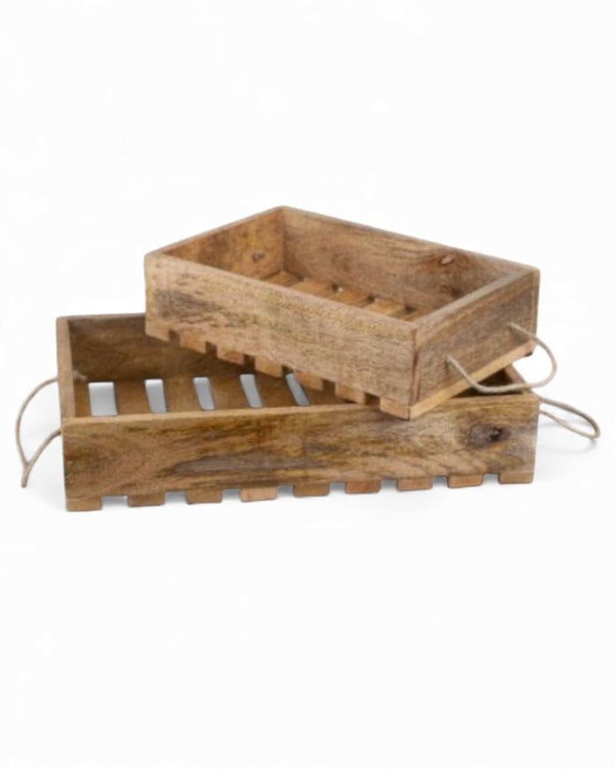 Small wooden slatted crate from Gainsborough Giftware, ideal for home decor and rustic storage.