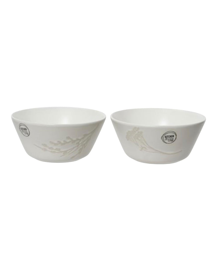 White ceramic floral bowl by Gainsborough Giftware, decorative kitchen and dining ceramic bowl with floral design.